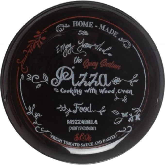 Блюдо для пиццы LUMINARC ФРЕНДС ТАЙМ БЛЭК декорированное P1071