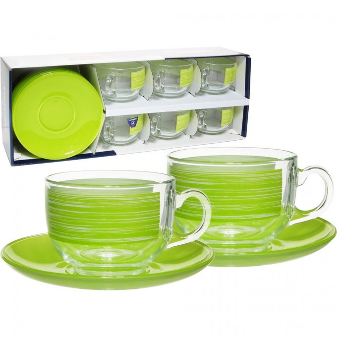 Чайный набор LUMINARC БРАШМАНИЯ ГРИН 12 предметов 220 мл P8982