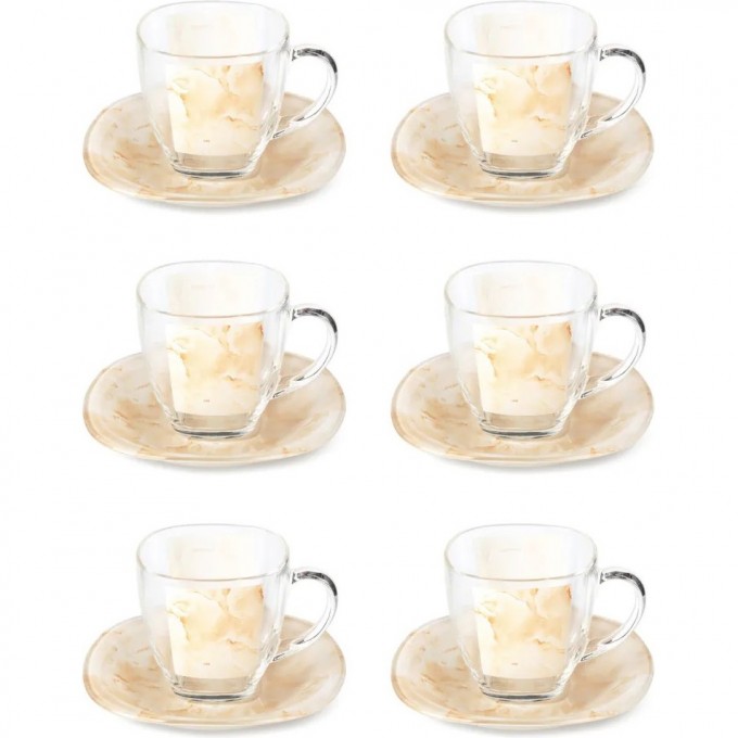 Чайный набор LUMINARC МАРБЛ БЕЖ 12 предметов 220 мл Q7488