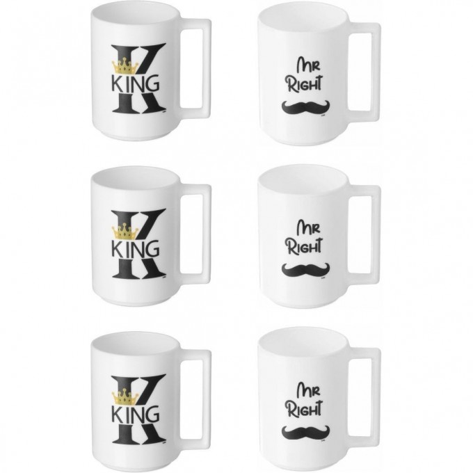 Набор кружек LUMINARC KING&MR RIGHT 380 мл, 6 шт V0366
