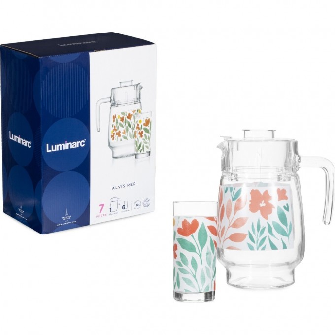Набор питьевой LUMINARC ALVIS RED 7 предметов Q9050
