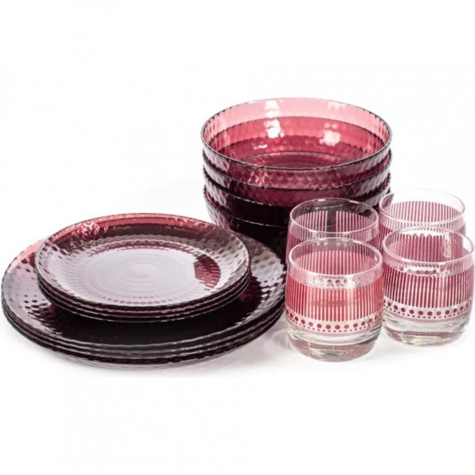 Набор столовый LUMINARC ИДИЛЛИЯ ЛИЛАК 16 предметов со стаканами 310 мл S1304