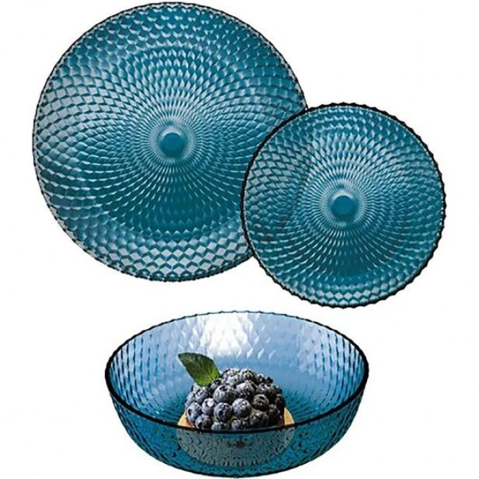 Набор столовый LUMINARC ИДИЛЛИЯ ЛОНДОН ТОПАЗ 16 предметов со стаканами РОМБ ТОПАЗ 310 мл S3458