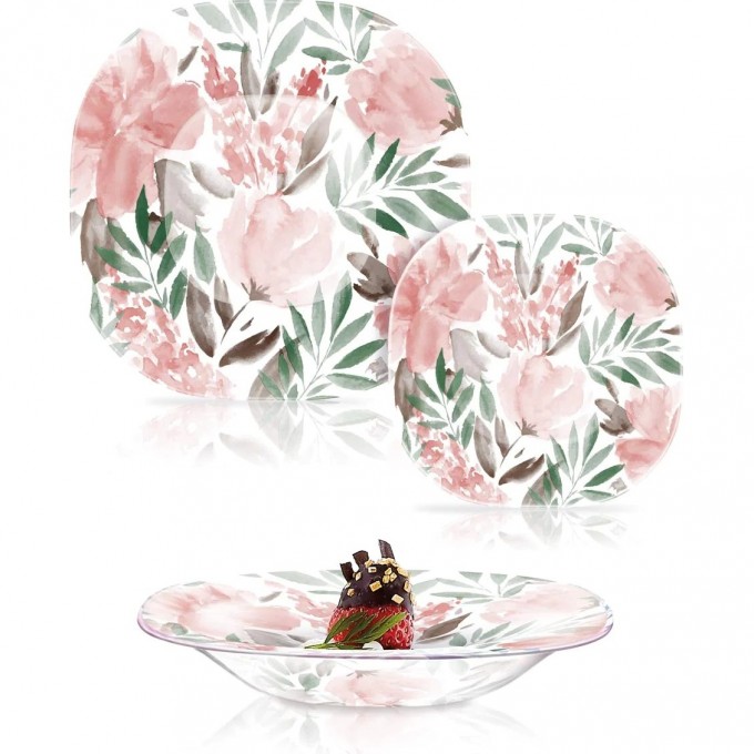 Сервиз LUMINARC CARINA FLOWER PAD ROSE 18 предметов V1321