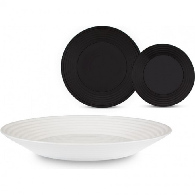 Столовый набор LUMINARC АРЕНА БЛЭК ЭНД УАЙТ 18 предметов N1518