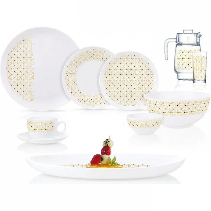 Столовый сервиз LUMINARC DIWALI CARINOSA GOLD (КАРИНОСА ГОЛД) 46 предметов Q7908