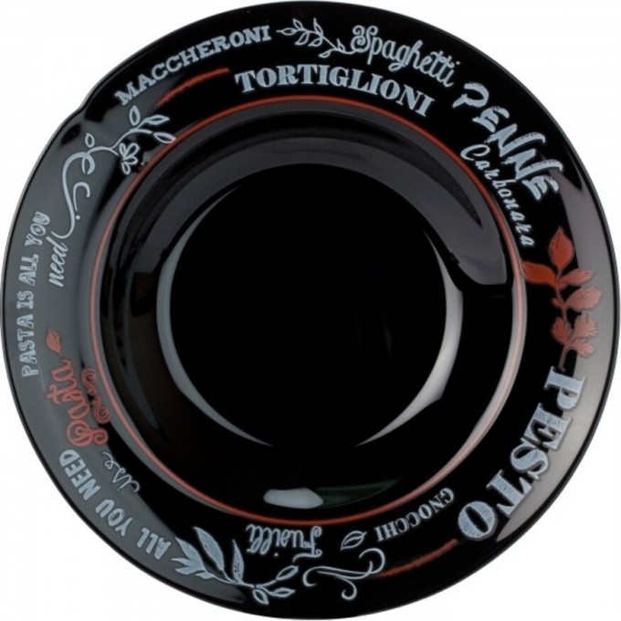 Тарелка для пасты LUMINARC ФРЕНДС ТАЙМ БЛЭК декорированная P1073